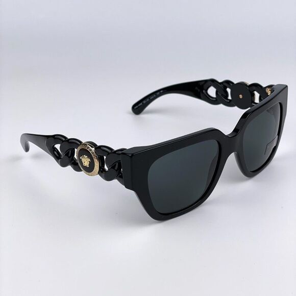 NEW Versace VE4409 GB1/87 Black Gray Square Women Square Sunglasses - Picture 5 of 13